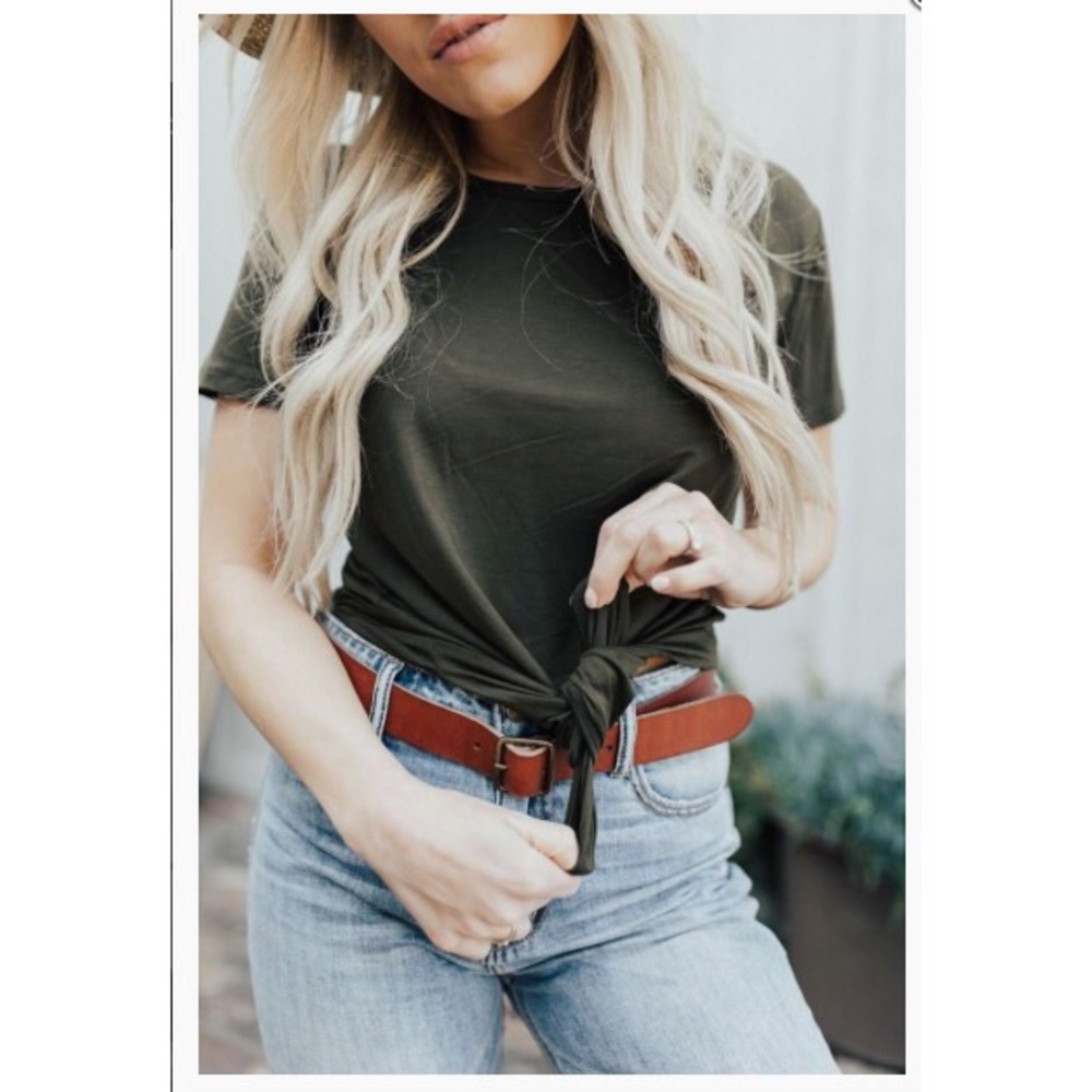 CJLA Favorite Regular Length Tee, Olive, NWOT